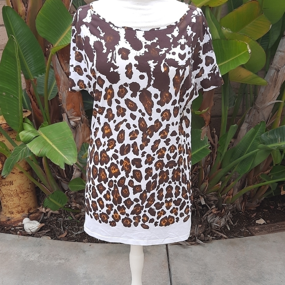 Stella Mccartney animal print bateau neckline top